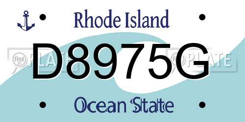 D8975G Rhode Island License Plate