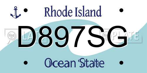 D897SG Rhode Island License Plate