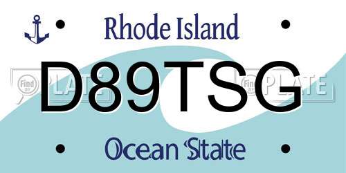 D89TSG Rhode Island License Plate