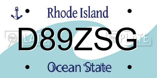 D89ZSG Rhode Island License Plate