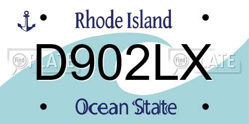 D902LX Rhode Island License Plate