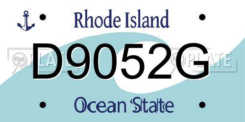 D9052G Rhode Island License Plate