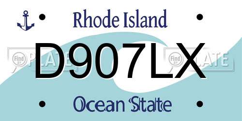 D907LX Rhode Island License Plate