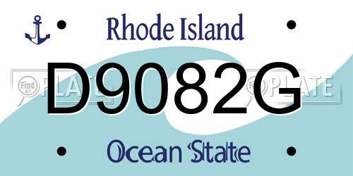 D9082G Rhode Island License Plate