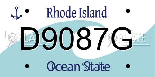 D9087G Rhode Island License Plate