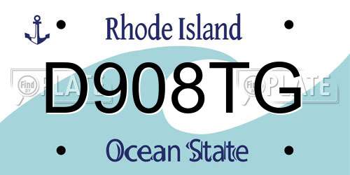 D908TG Rhode Island License Plate