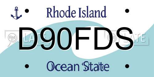 D90FDS Rhode Island License Plate