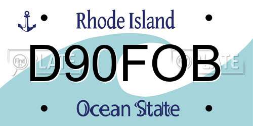 D90FOB Rhode Island License Plate