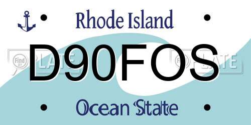 D90FOS Rhode Island License Plate