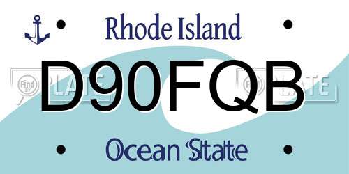 D90FQB Rhode Island License Plate