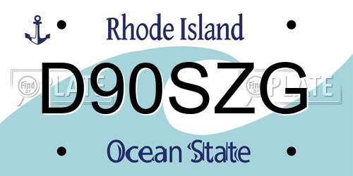 D90SZG Rhode Island License Plate