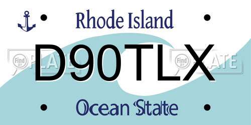 D90TLX Rhode Island License Plate