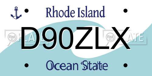 D90ZLX Rhode Island License Plate
