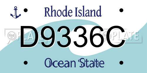 D9336C Rhode Island License Plate