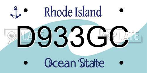D933GC Rhode Island License Plate