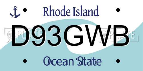 D93GWB Rhode Island License Plate