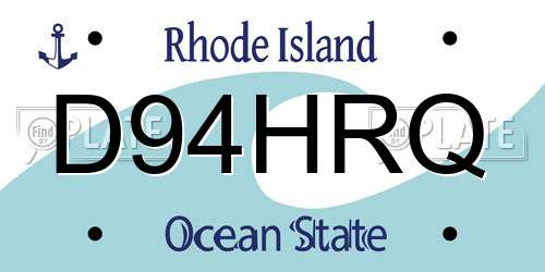 D94HRQ Rhode Island License Plate