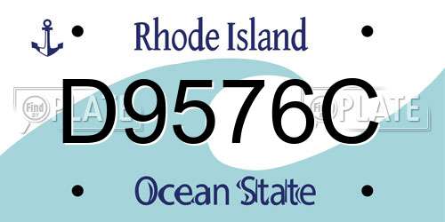 D9576C Rhode Island License Plate