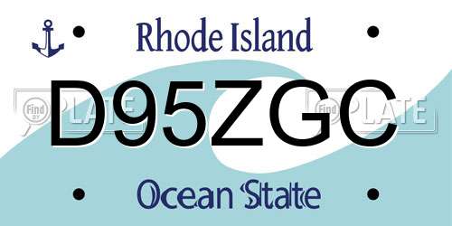 D95ZGC Rhode Island License Plate