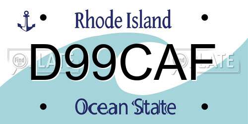 D99CAF Rhode Island License Plate