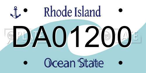 DA01200 Rhode Island License Plate