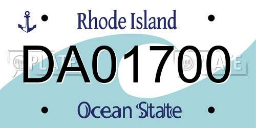 DA01700 Rhode Island License Plate
