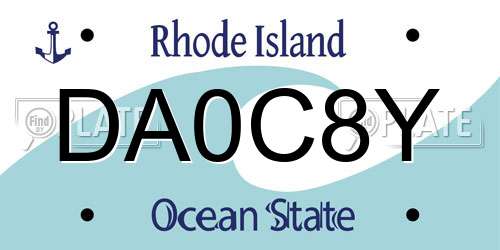 DA0C8Y Rhode Island License Plate