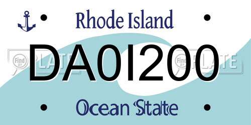 DA0I200 Rhode Island License Plate