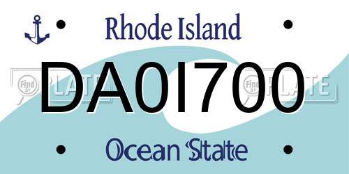 DA0I700 Rhode Island License Plate