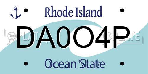 DA0O4P Rhode Island License Plate