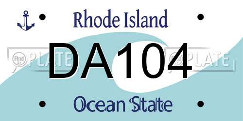 DA104 Rhode Island License Plate