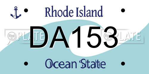 DA153 Rhode Island License Plate