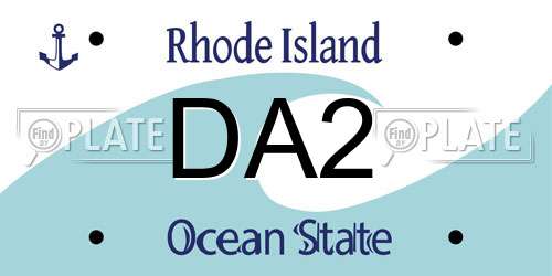 DA2 Rhode Island License Plate