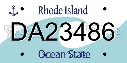 DA23486 Rhode Island License Plate