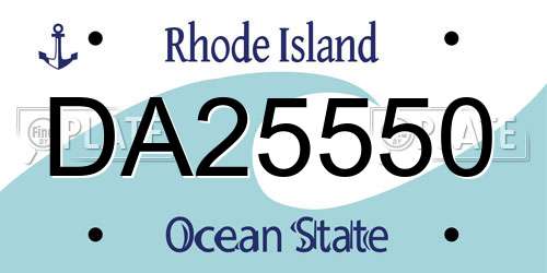 DA25550 Rhode Island License Plate