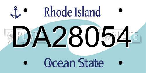 DA28054 Rhode Island License Plate