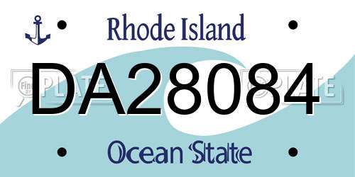 DA28084 Rhode Island License Plate