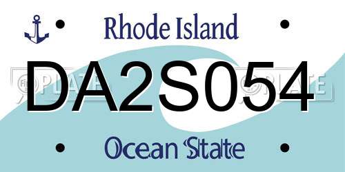 DA2S054 Rhode Island License Plate