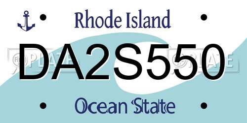 DA2S550 Rhode Island License Plate