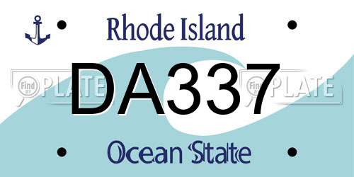 DA337 Rhode Island License Plate