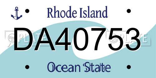 DA40753 Rhode Island License Plate