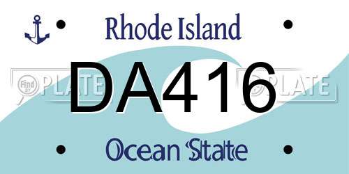 DA416 Rhode Island License Plate