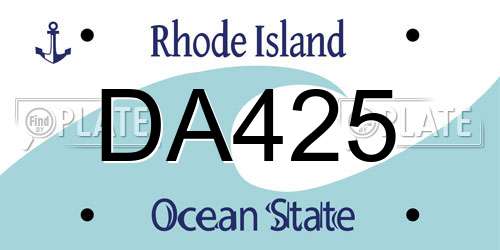 DA425 Rhode Island License Plate