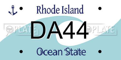 DA44 Rhode Island License Plate