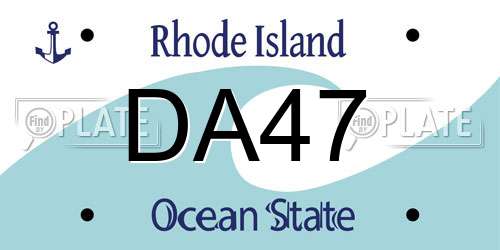 DA47 Rhode Island License Plate