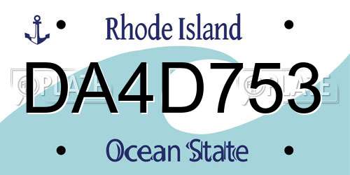 DA4D753 Rhode Island License Plate