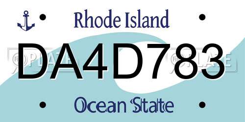 DA4D783 Rhode Island License Plate
