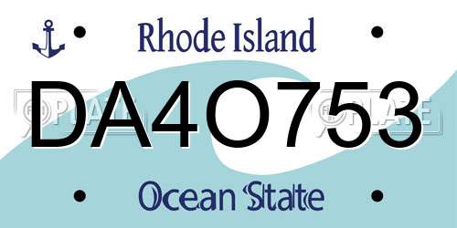 DA4O753 Rhode Island License Plate