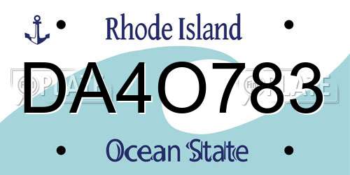 DA4O783 Rhode Island License Plate
