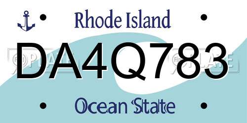 DA4Q783 Rhode Island License Plate